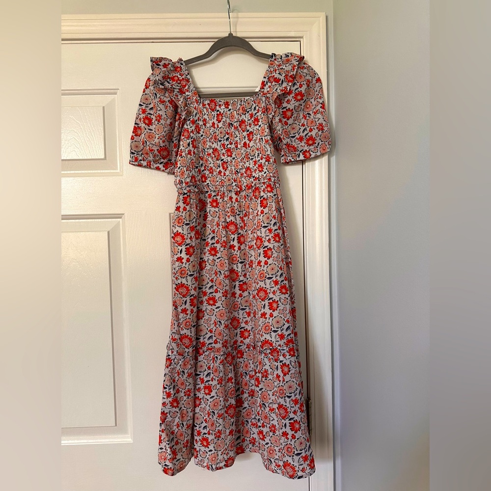 NWOT Girls Vineyard Vines smocked tea length dress
